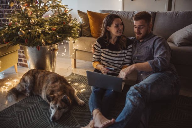 istock Couple at home for Christmas 1064766598