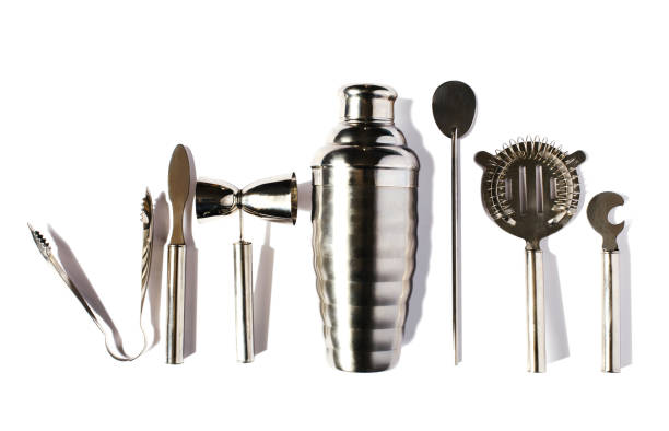 istock Set of bar tools for making a cocktails isolated on white background. 1064766754