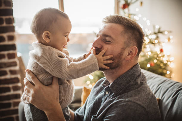 istock Christmas at home with baby boy 1064766966