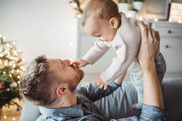 istock Christmas at home with baby boy 1064767000