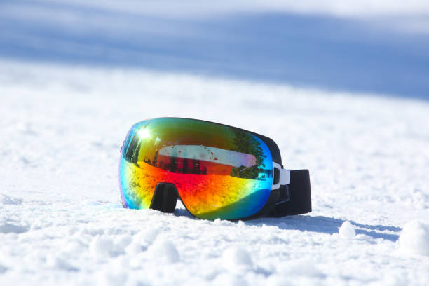 istock Ski and snowboard mask in snow 1064767302