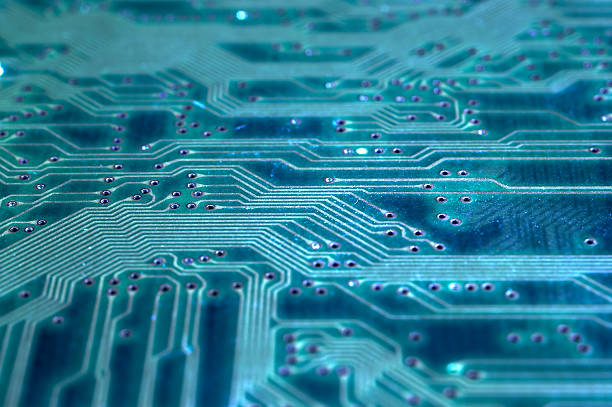 istock An up close image of a circuit board in blue 106477006