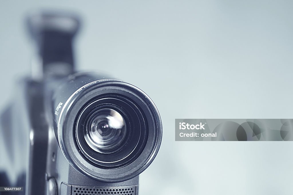 Video camera Video camera with monochrome color scheme Video Production Stock Photo