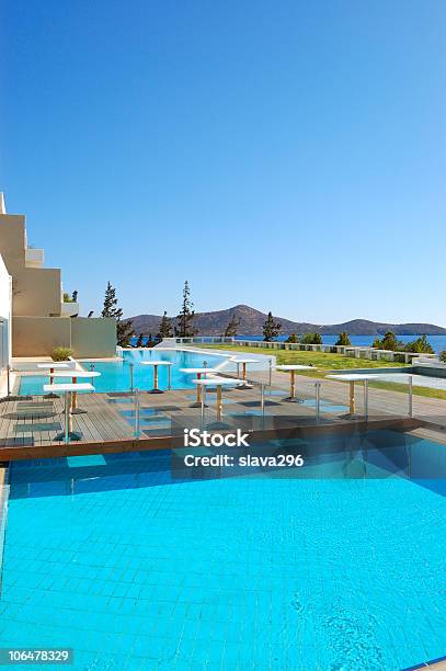 Restaurant Und Schwimmbad Im Luxus Hotel Kreta Griechenland Stockfoto und mehr Bilder von Berg