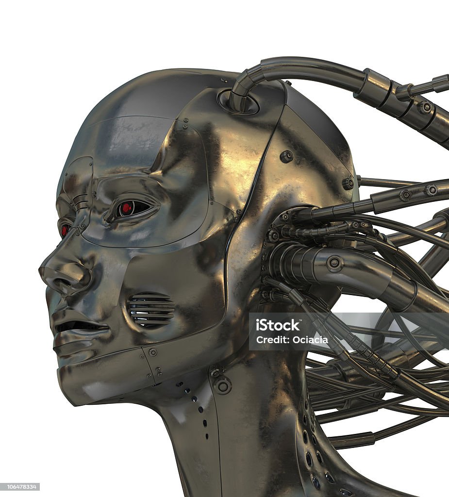 Conectado robotic head en perfil - Foto de stock de Abstracto libre de derechos