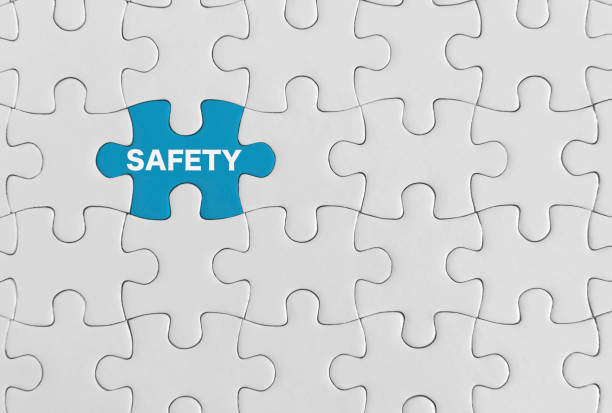 istock Safety, The inscription on the missing element of the puzzle. 1064783554