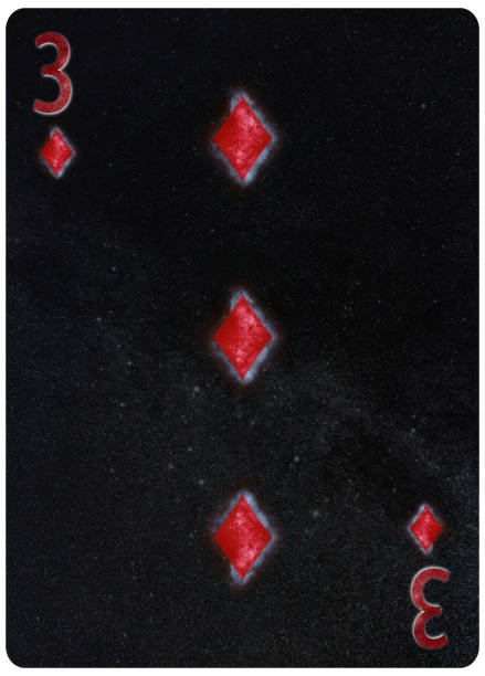 istock Three of diamonds playing card Abstract Background 1064801436