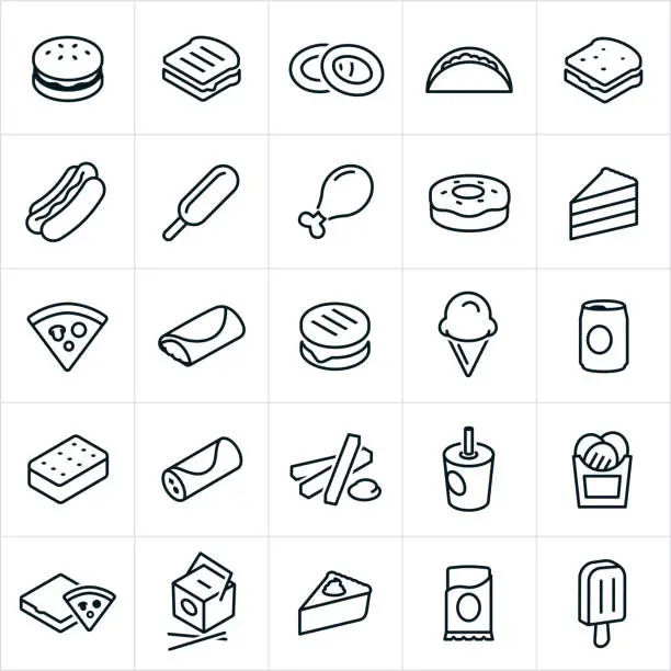 Vector illustration of Fast Food Icons