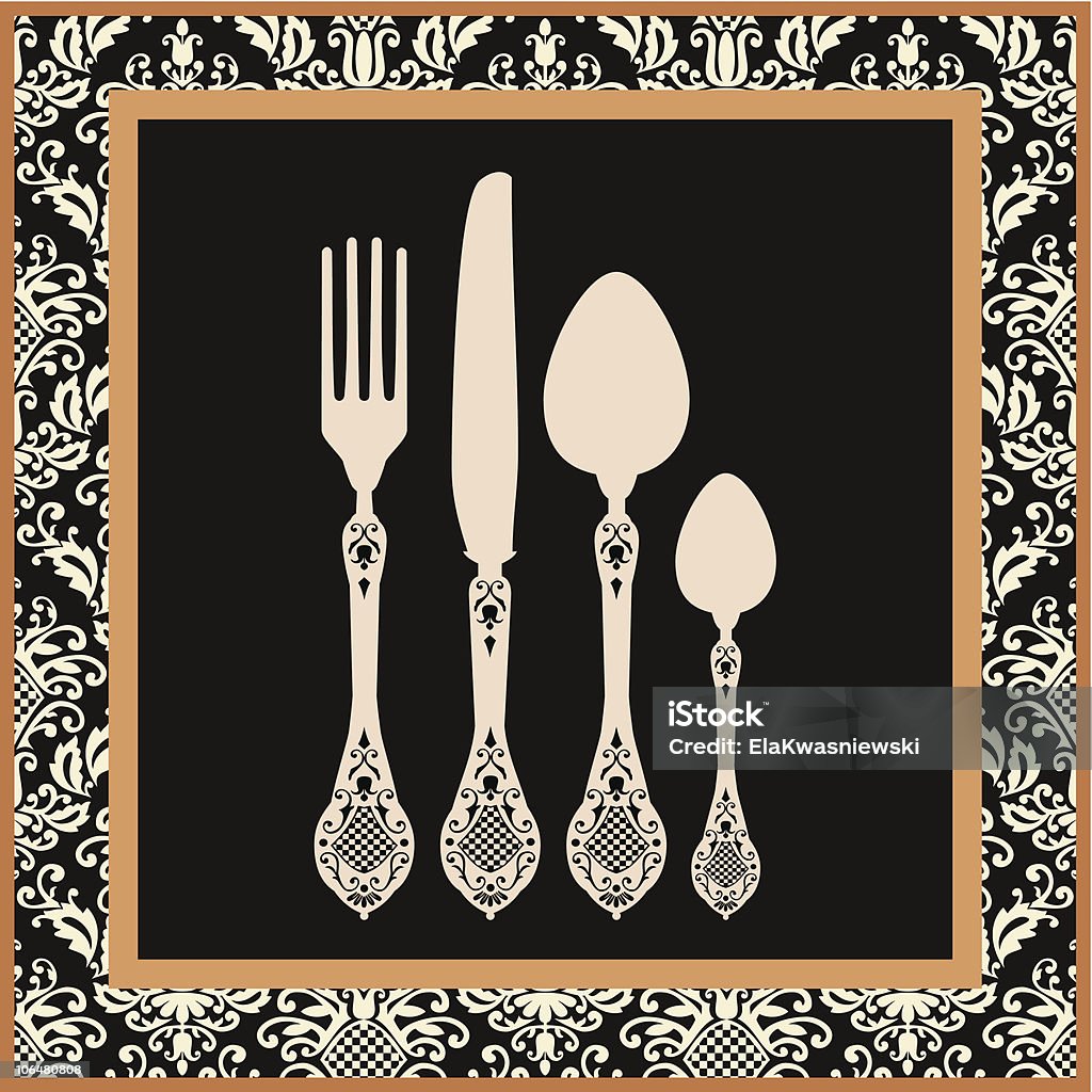 Menu card design with cutlery  Arranging stock vector