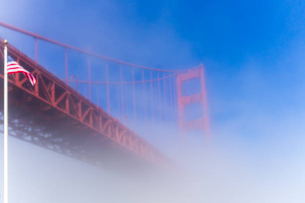 istock under the fog view at Golden Gate Bridge 1064808122