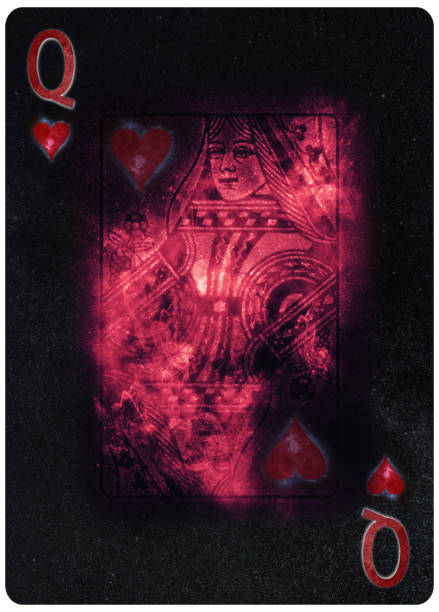 Queen of Hearts playing card Abstract Background