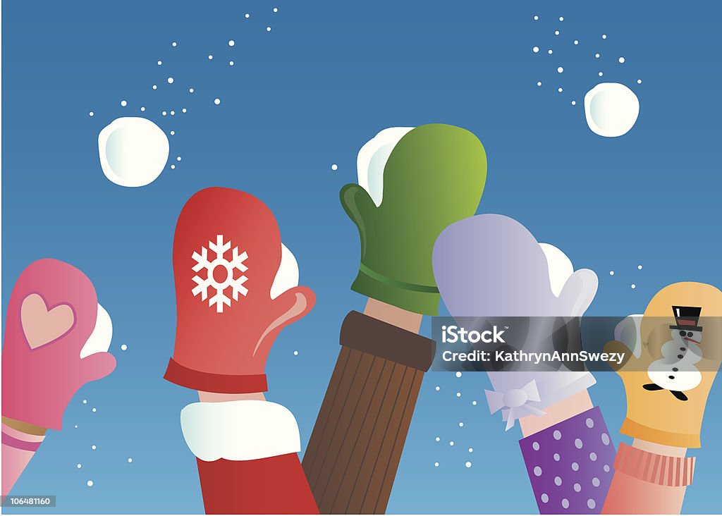 Lucha de bola de nieve - arte vectorial de Bola de nieve libre de derechos