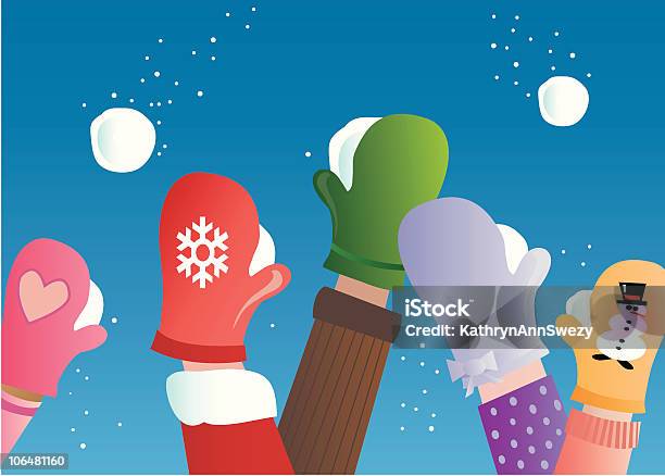 雪玉ファイト - 雪玉のベクターアート素材や画像を多数ご用意 - 雪玉, ベクター画像, ミトン