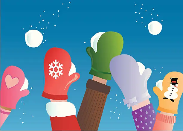 Vector illustration of Snowball Fight