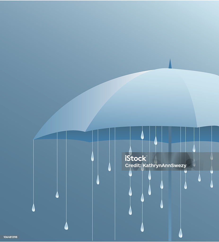Blue Umbrella and Rain  Blue stock vector