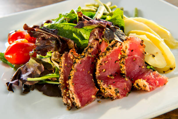 istock Pepper Crusted Ahi Tuna with Salad 1064814262
