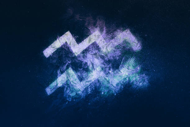 istock Aquarius Zodiac Sign. Night sky background 1064817430