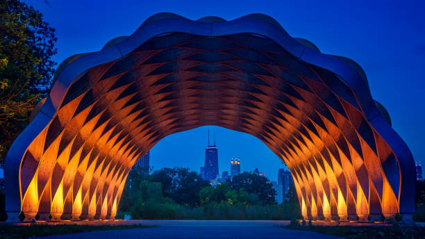 chicago - chicago skyline illinois downtown district zdjęcia i obrazy z banku zdjęć