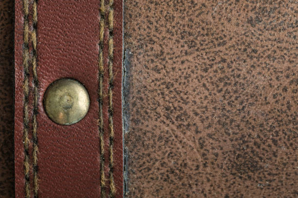 istock Background of old brown leather suitcase, close up 1064820258