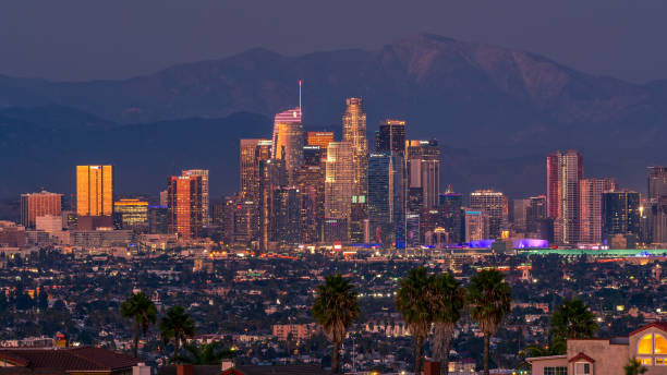 istock Los Angeles Skyline at sunset 1064821494
