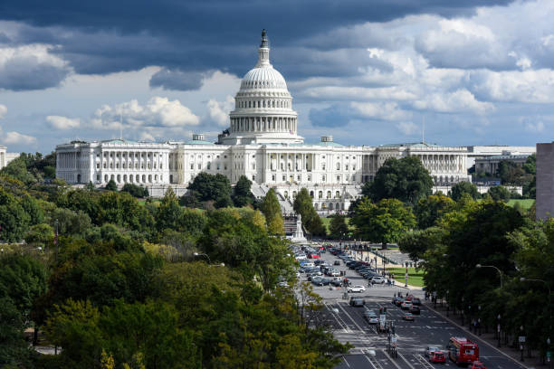 Congress of The United States of America. Capitol Hill Building stock photo