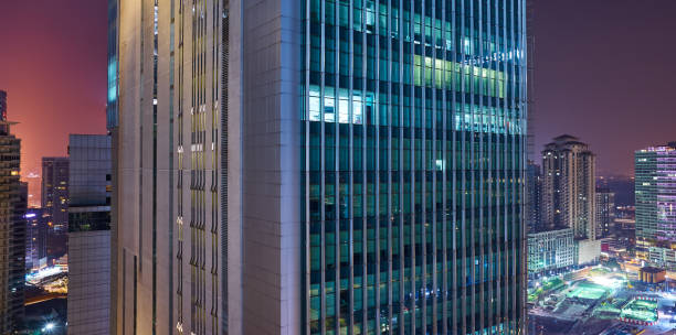 istock Closeup modern business skyscrapers 1064828244