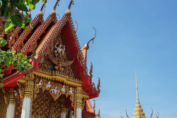 istock decorated Buddhist monastery in temple with blue sky 1064831108