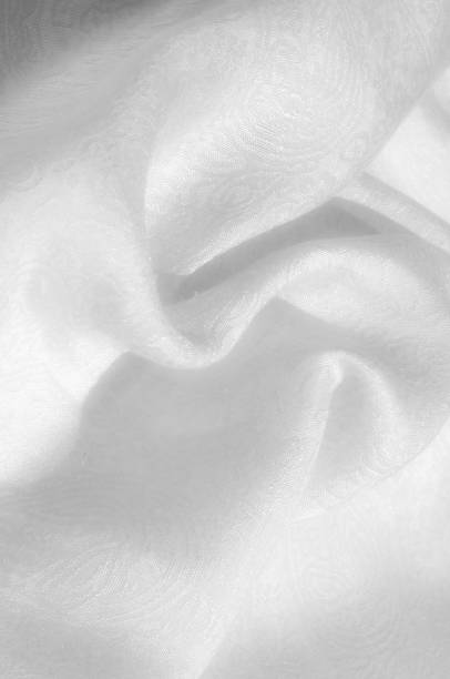 istock Texture, background, pattern. Fabric - silk light. Italian white fabric with white tones is a small floral pattern. Solid Silk Charmeuse fabric - light silver lining 1064841064