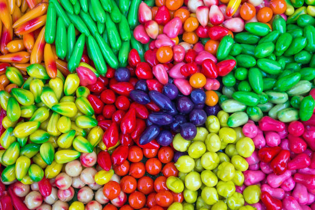 istock Candy balls plated with colorful Thai dessert. 1064841352