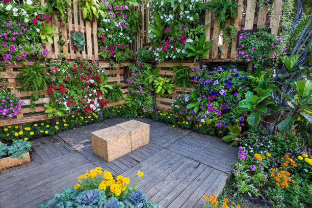 istock Decorative vertical landscaping in the park. 1064845816