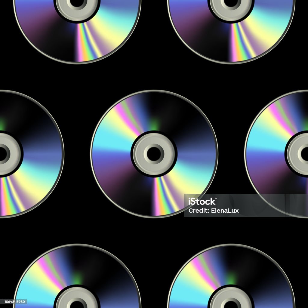 Cd Disk Seamless Pattern Stock Illustration - Download Image Now - Art ...
