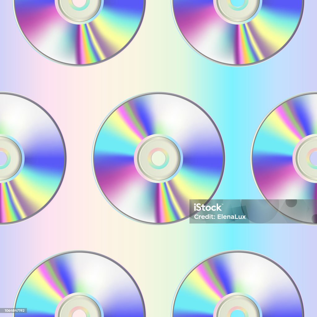 Cd Disk Seamless Pattern Stock Illustration - Download Image Now - Art ...