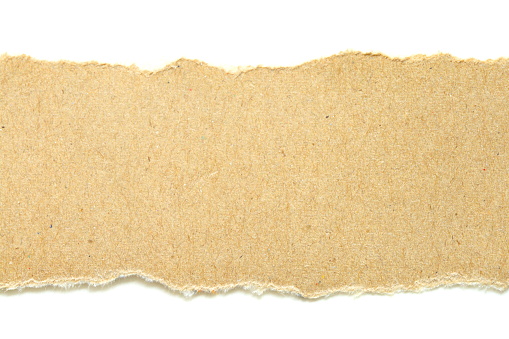 brown ripped paper on white background, have copy space for put text