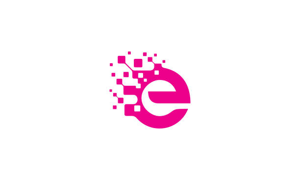 erste e-logo vektor icon technologie - buchstabe e stock-grafiken, -clipart, -cartoons und -symbole