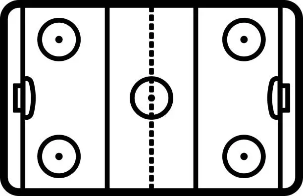 Vector illustration of Air Hockey Icon with Long Shadow