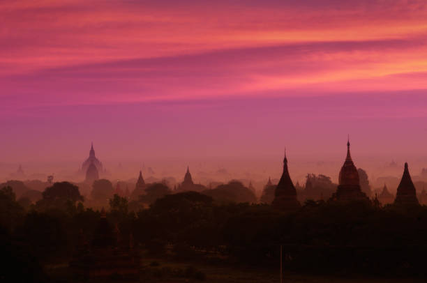 istock Twilight sky in thousand pagodas of Bagan 1064869020