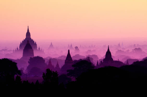 istock Twilight sky in thousand pagodas of Bagan 1064869022