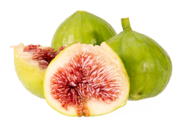 istock Fresh green figs isolated on white background, close up 1064870470
