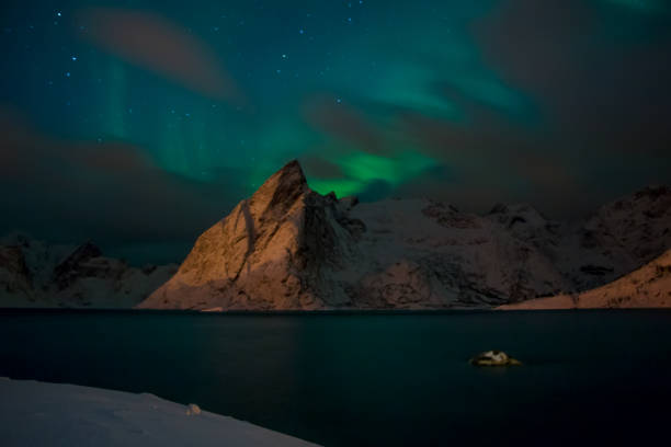 istock Northern Lights and Clouds over the Mountains 1064872536