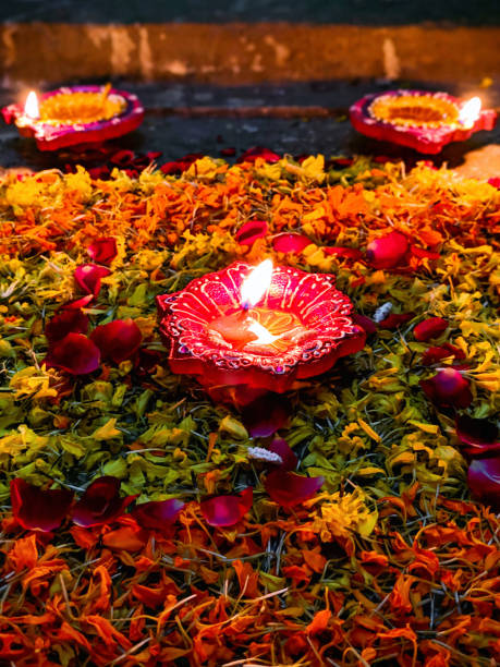 istock Diwali with diyas and lamps 1064875340
