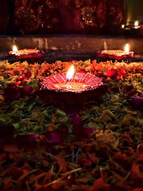 istock Diwali with diyas and lamps 1064875372
