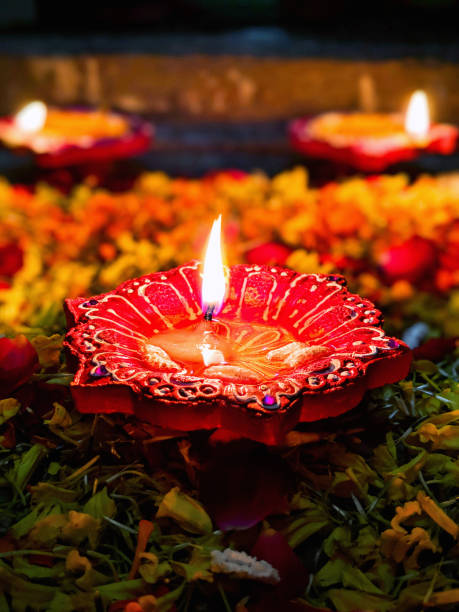 istock Diwali with diyas and lamps 1064875392