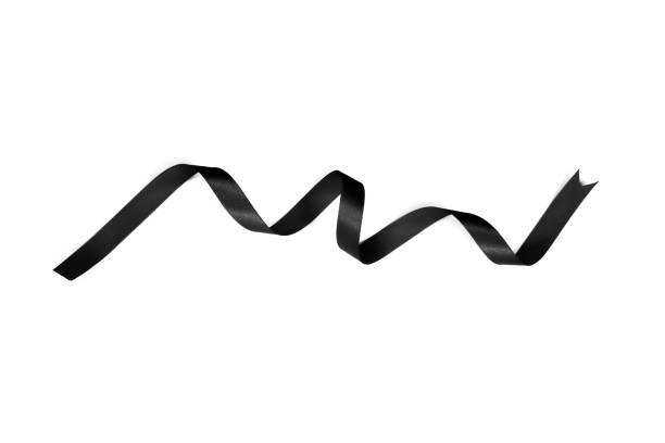 istock Beautiful black ribbon twist spiral isolated on white background. 1064890826