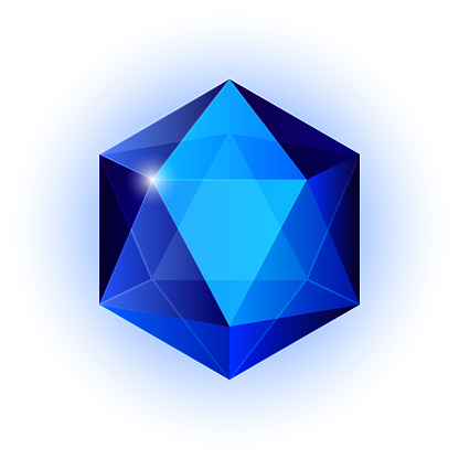 Icon of gem, shining crystal, faceted stone. ESP10 vector illustration
