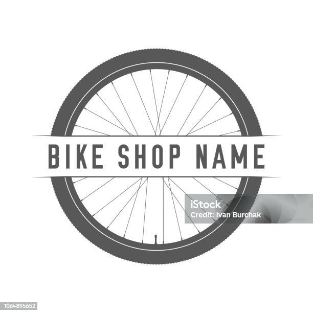 Bikes Shop Emblem Design Element For Bike Shop Or Advertising Banner Stock Illustration - Download Image Now