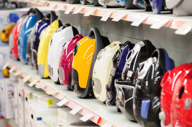 istock vacuum cleaners in appliance store arranged in a row 1064896190