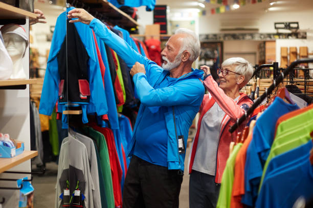 Senior couple shopping