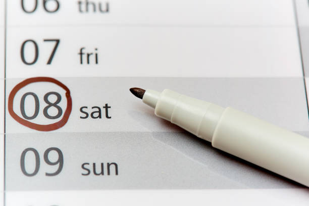 Detail of a paper calendar