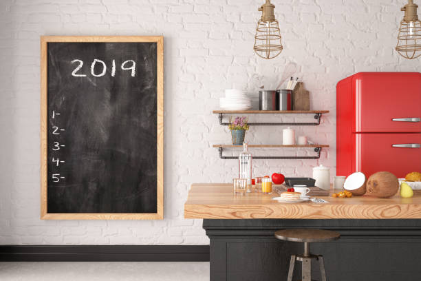 istock 2019 To Do List on Black Board in Kitchen 1064906508