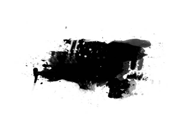 istock Black color graphic patches graphic brush strokes design effect element for background 1064907316